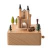 RTS Custom Logo Wooden Castle Music Boxes Tune Melody Magnetic Driven Car Rotating Feature Customizable Music Box Unique Logo