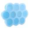 Silicone Food   Tray 10 Holes Reusable Container with Lid for Homemade Baby Food(Blue )