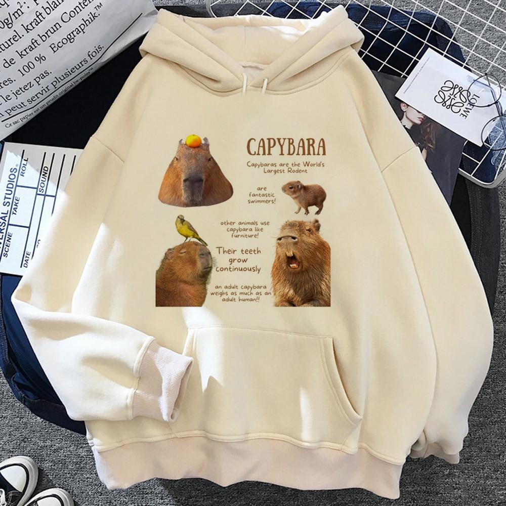Sweat à Capuche Fille Imprimé Capybara - Manches Longues Avec Poche - Hiver Doux Et Chaud - Décontracté - 4