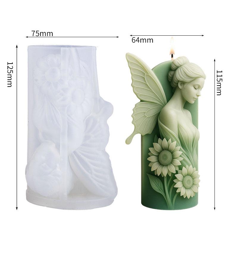 Silicone Mold For Fairy-Style Sunflower Scented Candle DIY Crafting Handmade Fairy-Shaped Drip Resin Mold
