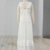 Women Bohemian Long Dress Summer Ruffle Deep V Neck Sleeveless Swing Dress Solid Color Loose Casual Beach Vacation Maxi Dress