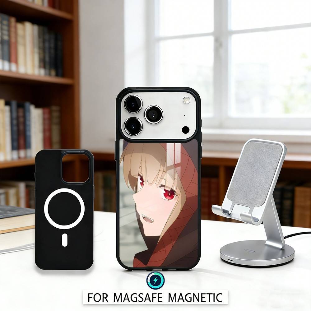 

Anime S-Spice and W-Wolf Phone Case For iPhone17,16,15,14,13,12,Pro,Max,Magnetic For Magsafe Wireless Charging iPhone11PRO