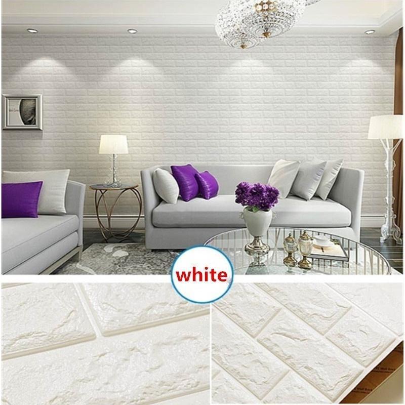 10PCS 3D Wallpaper PE Foam DIY Wall Stickers Home Decoration Wall Decoration Embossed Masonry Living Room Bedroom Background Decoration