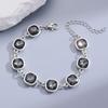 Y2K Sweet Cool Style Grey Square Crystal Earrings Necklaces Women Fashion Punk Simple Texture Bracelets Female Jewelry Gift