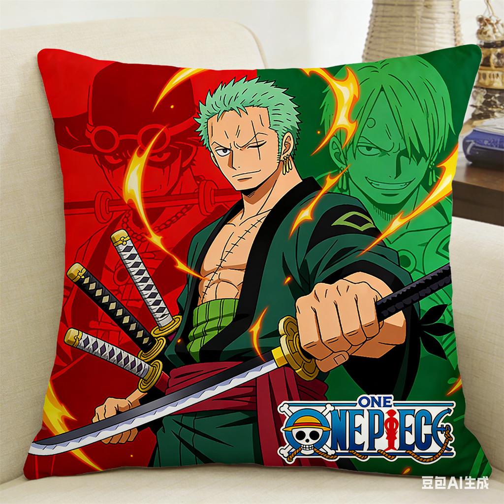 Federa Cuscino One Piece Stampa Personaggio Preferito Fan Anime Federa Decorativa per Camera da Letto Soggiorno e Appassionati di Anime
