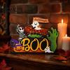 Halloween Party Supplies for Bars Tabletop Decor Signs, Pumpkin Ghost Gnome Wood Centerpiece Blocks, Spooky Goblins Ghosts Table Tiered Tray Ornaments