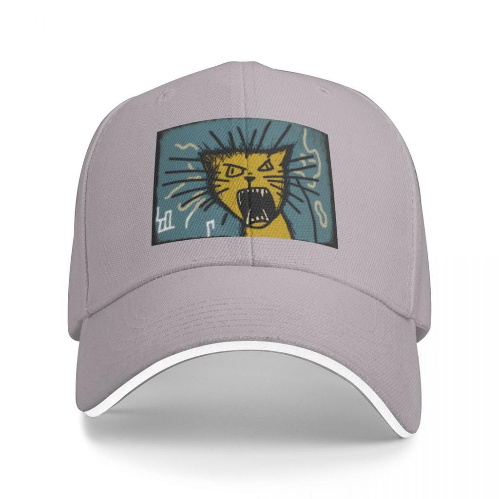 Wack crazy cat hissing yellow blue Baseball Cap dad hat Kids Hat Mens Caps Womens