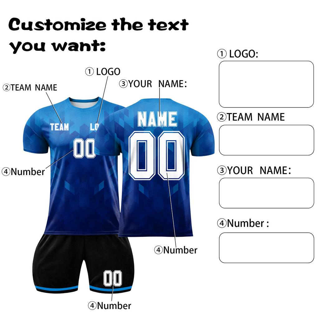 Short Sleeve Sports Jersey and Shorts Set for Men Lightweight Breathable Fabric Athletic Training Uniform for Team Sports DIY Customizable Design
