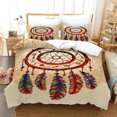 3D Druck Traumfänger Böhmen Mandala Federn Bequemer Bettbezug Steppdecke Kissenbezug Bettwäscheset Dekoration Heimtextilien