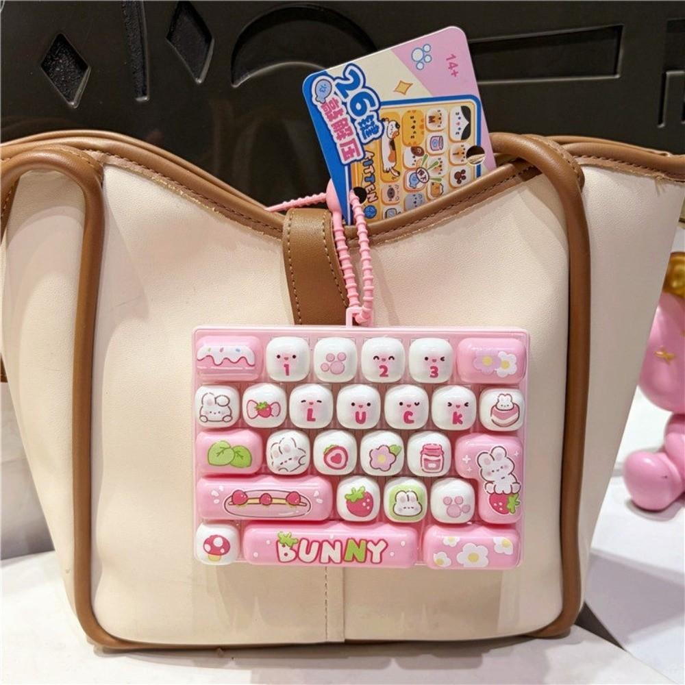 Cute Stress Relief Keyring Cartoon Animal Fidget Bag Pendant Travel
