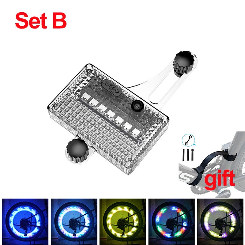 Solar Bike Wheel Light LED Spoke Flash Lamp for MTB Cycling Safety,RGB Neon Lantern for Outdoor Mountain Road Bicycle Tire