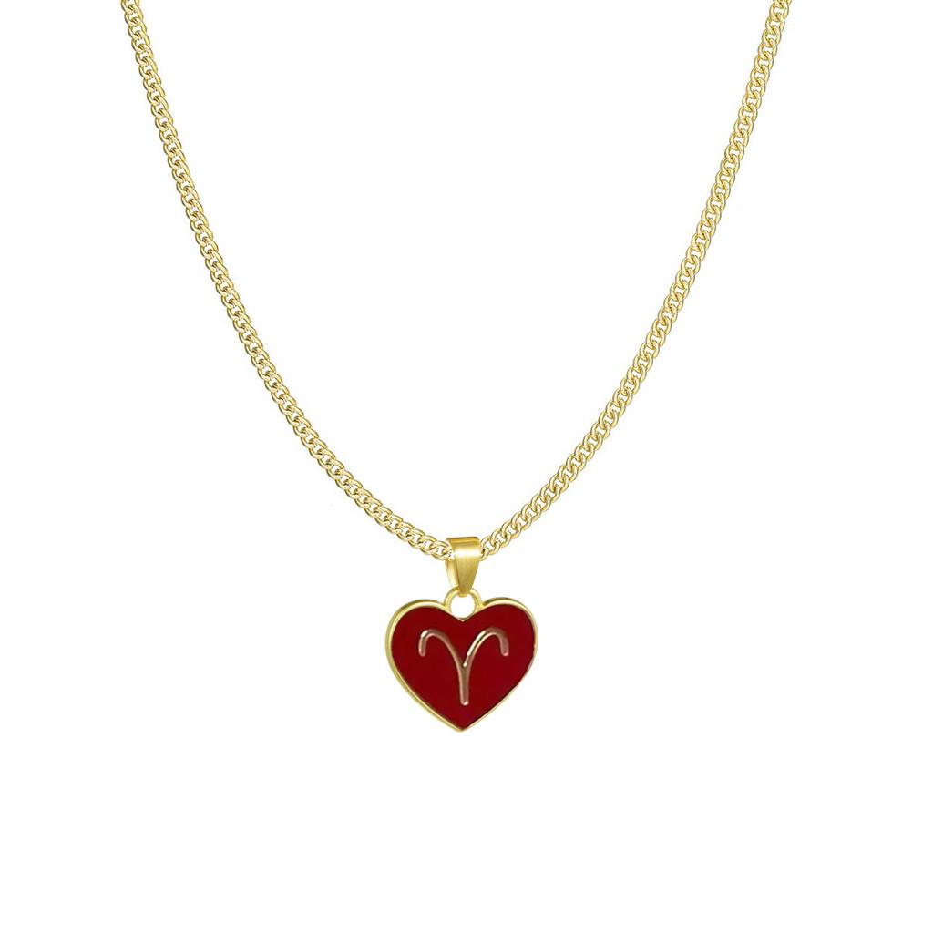 Zodiac Heart Contemporary Necklace With Layered Chain Perfect For Women Fashionable