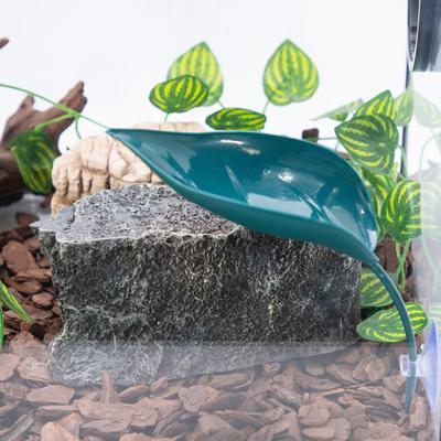 3 Pcs Turtle Basking Platform Leaf Shape Bearded Dragon Basking Platform with Suction Cups Tree Frog Tank Accessories for Leopard Gecko Tank Decor