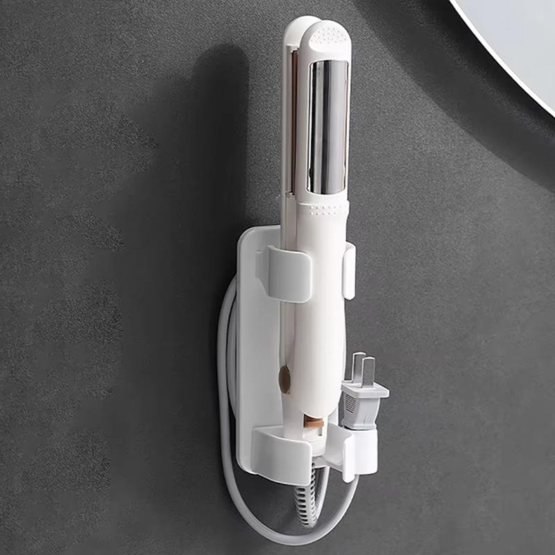 Wall Mounted Hair Styling Station - Curler, Straightener, And Dryer Holder, Bathroom Organizer For Home Accessories-ABSW