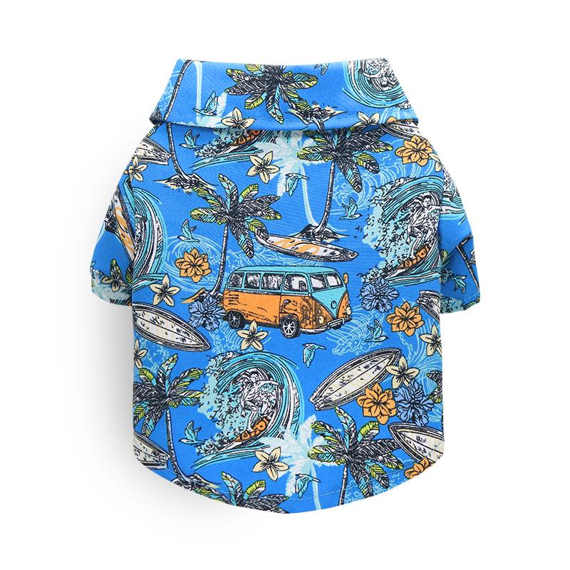 Hawaiian Style Summer Pet Shirt for Small To Medium Cats & Dogs: Pomeranian, Bichon, Teddy, Garfield, British Shorthair