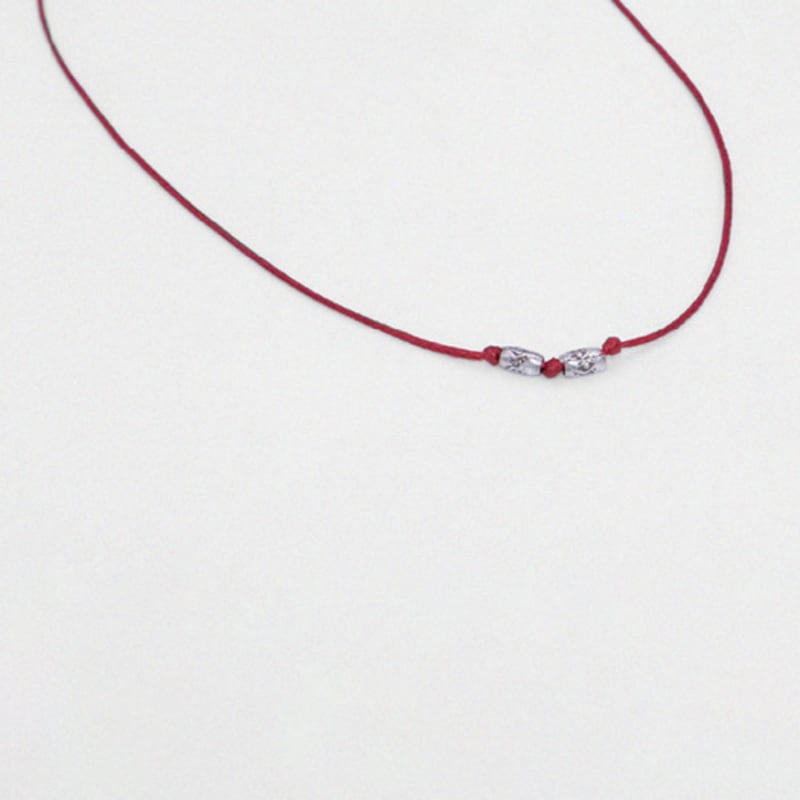 Kiee Oshimu (Silver925) 402 Red String Necklace