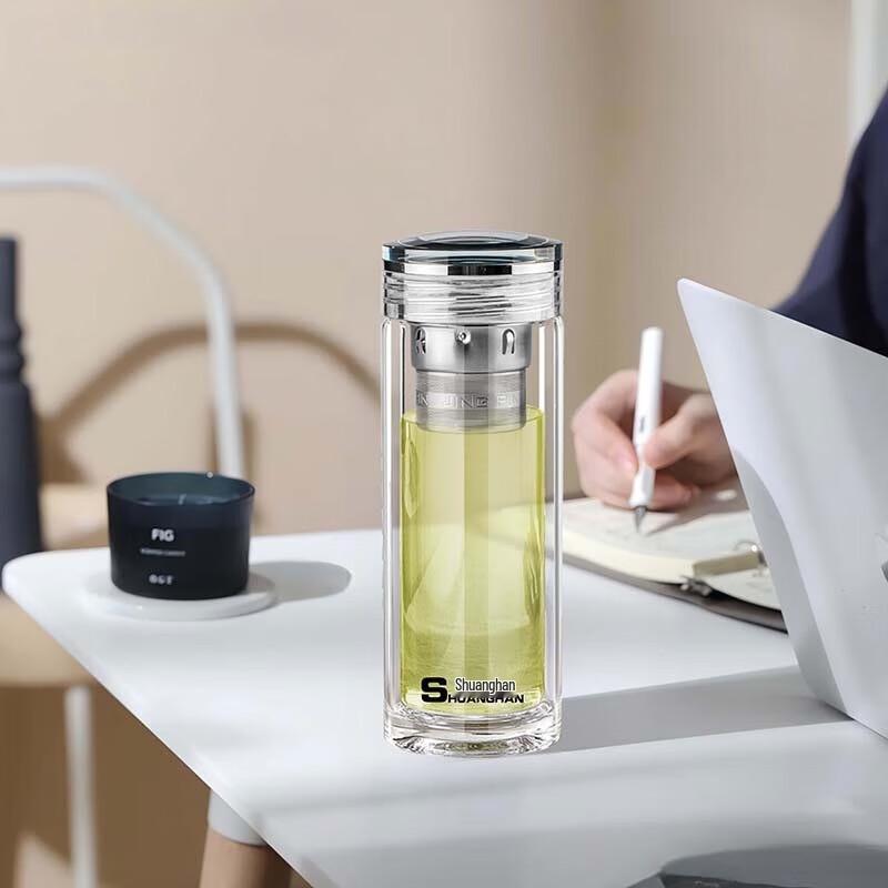 Shuanghan Double-Wall Glass Tea Mug with Infuser