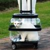 Portable Double Decker Cat Carrier Large Capacity Pet Trolley Case for Many Cats Breathable Travel Case for Outdoor Cat's Basket