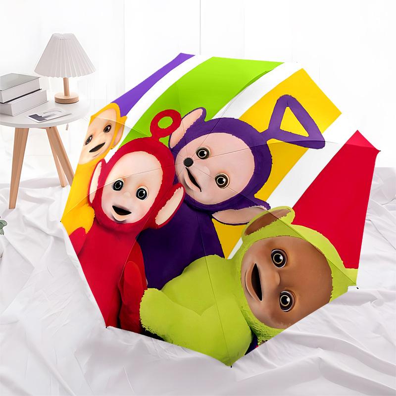 Teletubbies, Colorful Automatic Opening and Closing, 8 Rib Structure Portable Umbrella, Suitable for Men and Women In All Seasons Perfect G