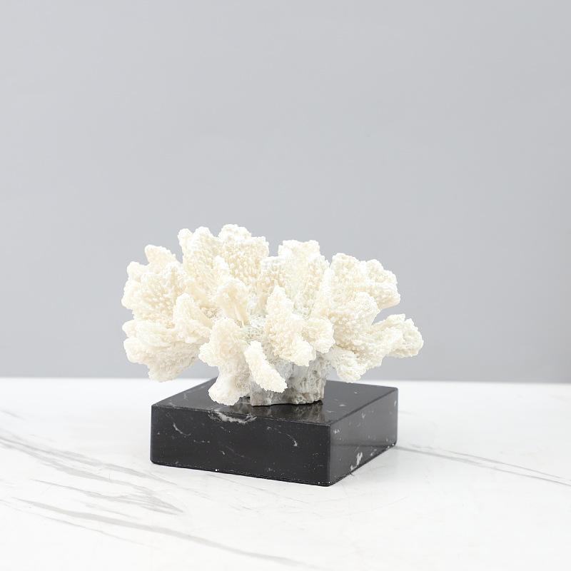 Modern minimalist geometric resin white coral art decorative ornaments porch study TV cabinet home decor