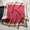 Polka Dot Square Scarf Color Matching Geometric Silk Scarf Imitation Silk Women's Square Scarf 71x71cm Headscarf Shawl Travel Scarf