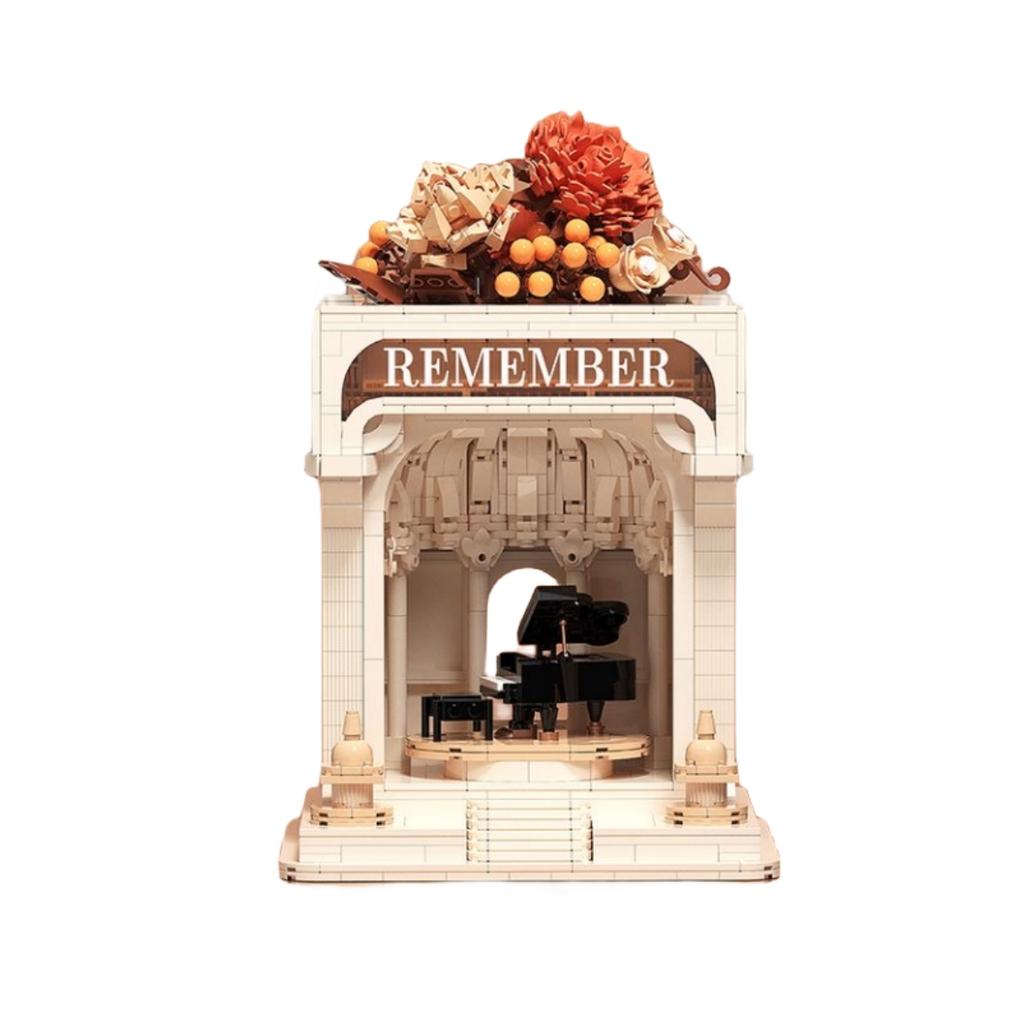 Piano Bricks Eternal Rose Block Lnstrument Flower Building Blocks Mini With Light Home Decor Christmas Gift Toys For Child Adult