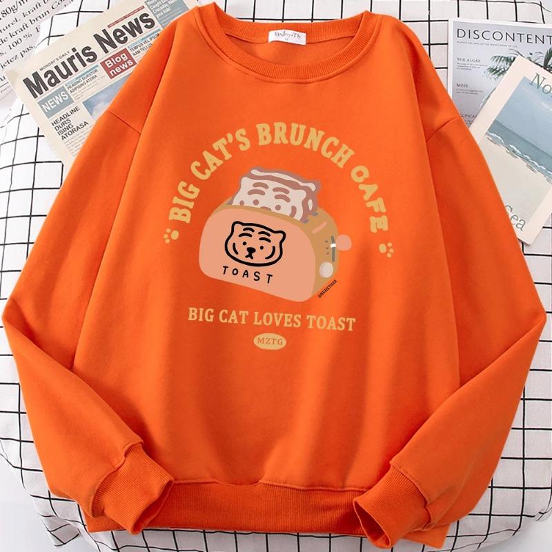 Cat Bread Maker Funny Cartoons Hoodies Women Autumn Fashion Sweatshirt Harajuku Hoody Loose Comfortable Clothing Hoodies & Sweatshirts Women’s
