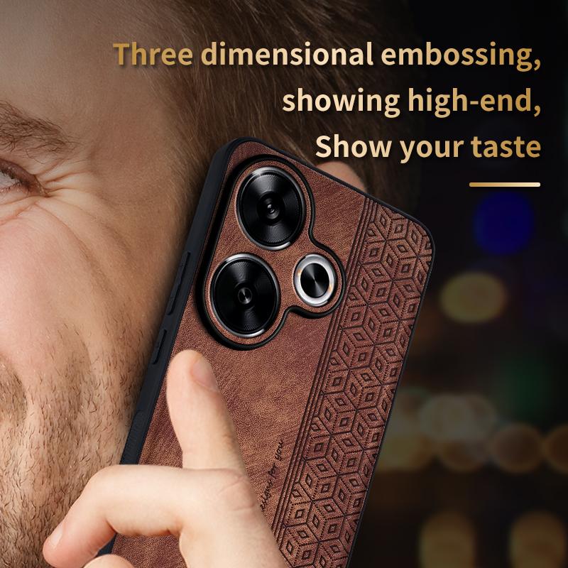 AZNS For Xiaomi Redmi Turbo 3 5G/Poco F6 5G Case PU Leather Coated TPU Imprinted Phone Cover