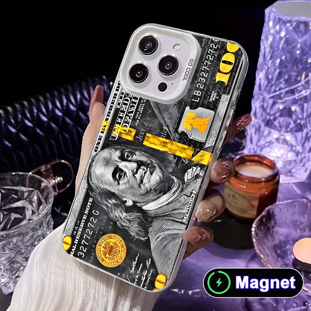 

USD Dollar White Translucent MagSafe Mobile Phone Case for iPhone 17 16 15 14 13 12 11 X XR XS Air Pro Max Plus Cover iPhone 13