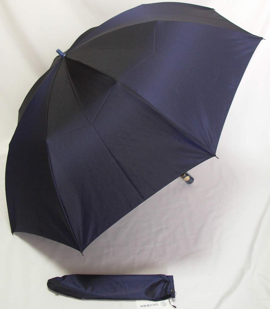 Maehara Koei Shoten Maehara Umbrella Folding Chambray Bronze Gold Colored Handle Men's