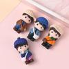 4 PCS Cartoon Shoulder Bag Couple Doll Creative Bedroom Desktop DIY Ornament Boy Girl Doll Miniature Doll Valentine's Day Gift