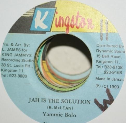 

7inch Record YAMI BOLO Jah Is The Solution NONE Kingston 11 1993 Jamaica Reggae Ska Dub Used
