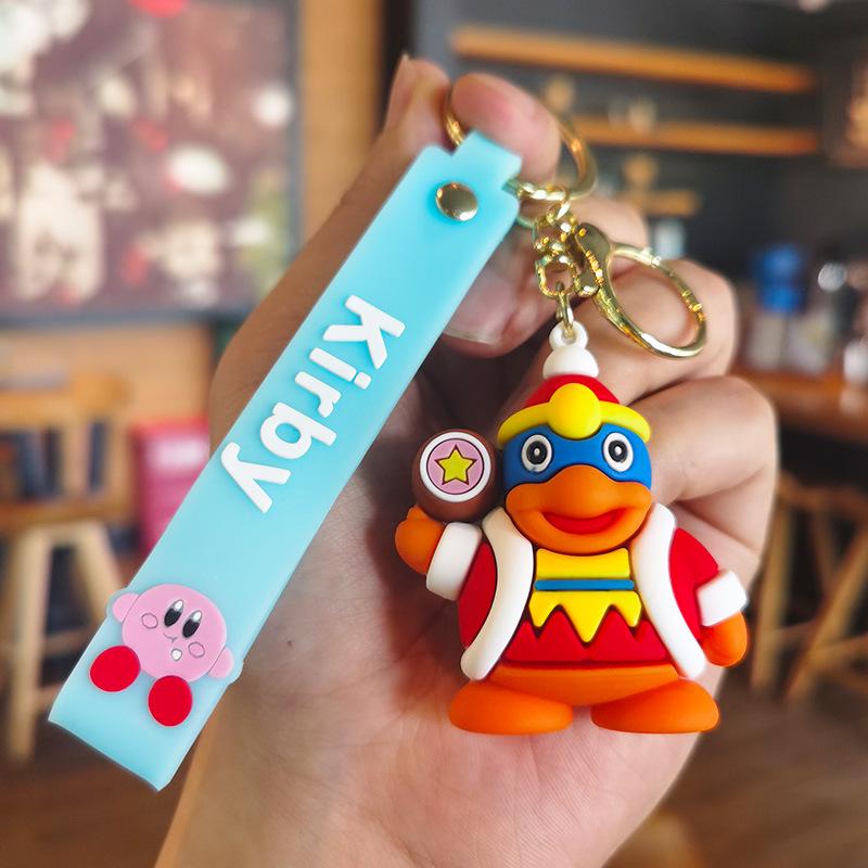 Pink Kirby Star Plush Keychain - Cute Heart Backpack Pendant Individual OPP Bag Packaging