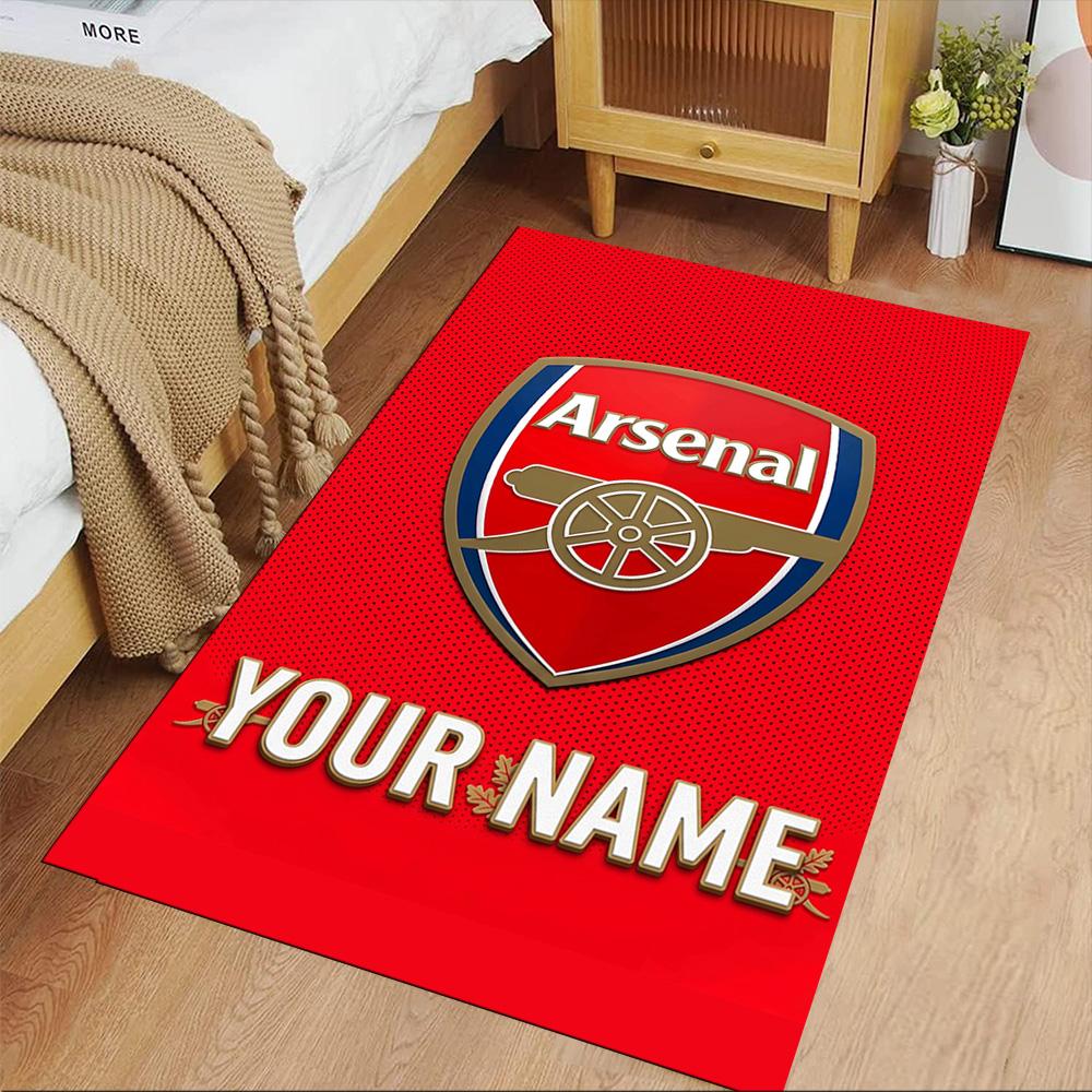 Arsenal F.c. Customize Your Name Floor Rug Office Rug Suitable for Playrooms Living Rooms Foyer Decorate room Anti-slip Rug Decorate Offices