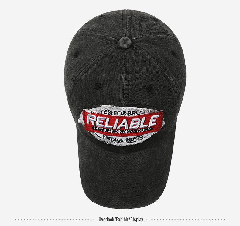 Trendige Herren-Baseballkappe im Vintage-Stil mit Stickerei: Europäische & Amerikanische Sonnenblende