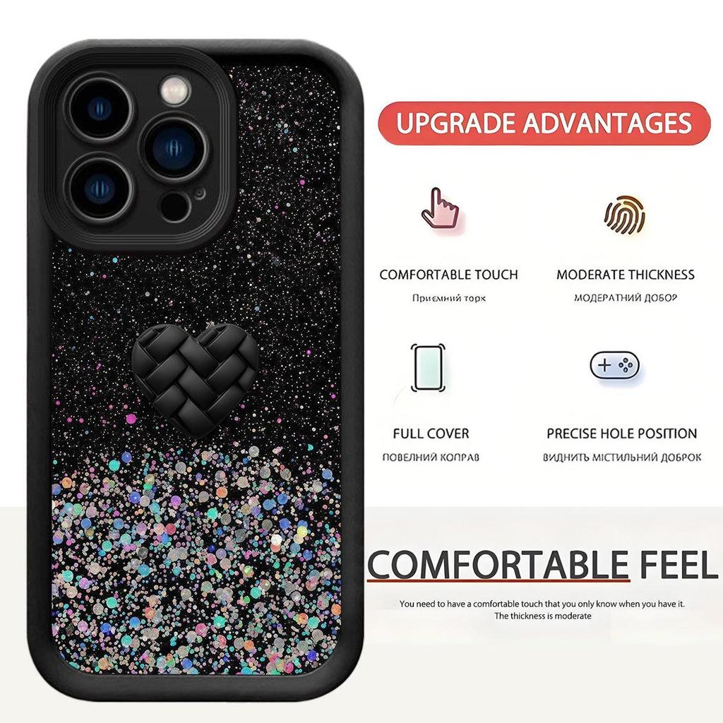 Groove Design Black Heart Star Case for iPhone 15/16/17 Pro Max