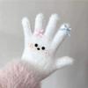 New Arrival: Ladies' Cute Plush Knitted Five-Finger Winter Gloves - Warm and Thick for Students