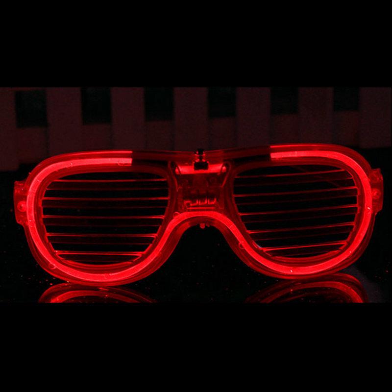 LED Light-up Flashing Glasses: Square, Heart-shaped, Venetian Blind Styles