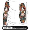Adesivo Tatuaggio Completo per Braccio Uomo: Design Realistico Impermeabile, Motivo Tigre e Teschio