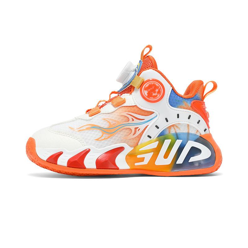 Children's Sports Shoes Boys' Shoes 2025 New Running Single Net Basketball Shoes Breathable Medium and Large Children's Boys Non-slip
