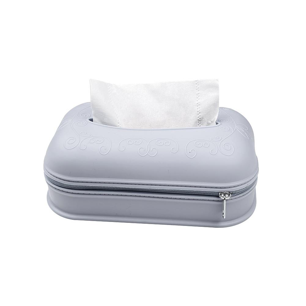 Silicone Tissue Box Simplicity Solid Color Napkin Holder Plastic Large Storage Tissue Case For Home Office Supplies