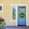 Simulation Wreath Welcome Door Decoration Green Wreath Wooden Sign Pendant