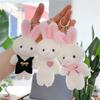 11cm Rabbit Key Chain Cartoon Image Fluffy Realistic Three-dimensional Comfortable Touch Decorative Valentines Gift Cute White Rabbit Plush Doll Bag