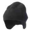 Knit Brimless With Solid Color Earflaps Design Soft Acrylic Winter Pullover Hat For Unisex Adults Teens Daily Cycling Wear