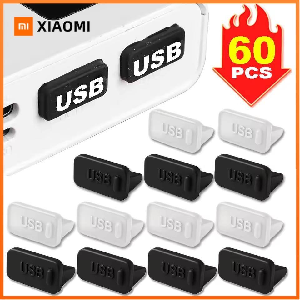Xiaomi 10-60PCS Silicone Dust Plug for USB-A Charger Port Cap Female Jack Universal Dustproof Ports Protectors for PC Notebook Laptop