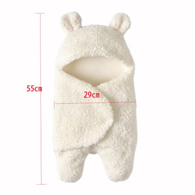Baby Winter Fleece Swaddle Blanket Cute Newborn Swaddling Wrap Soft Plush Sleeping Sacks
