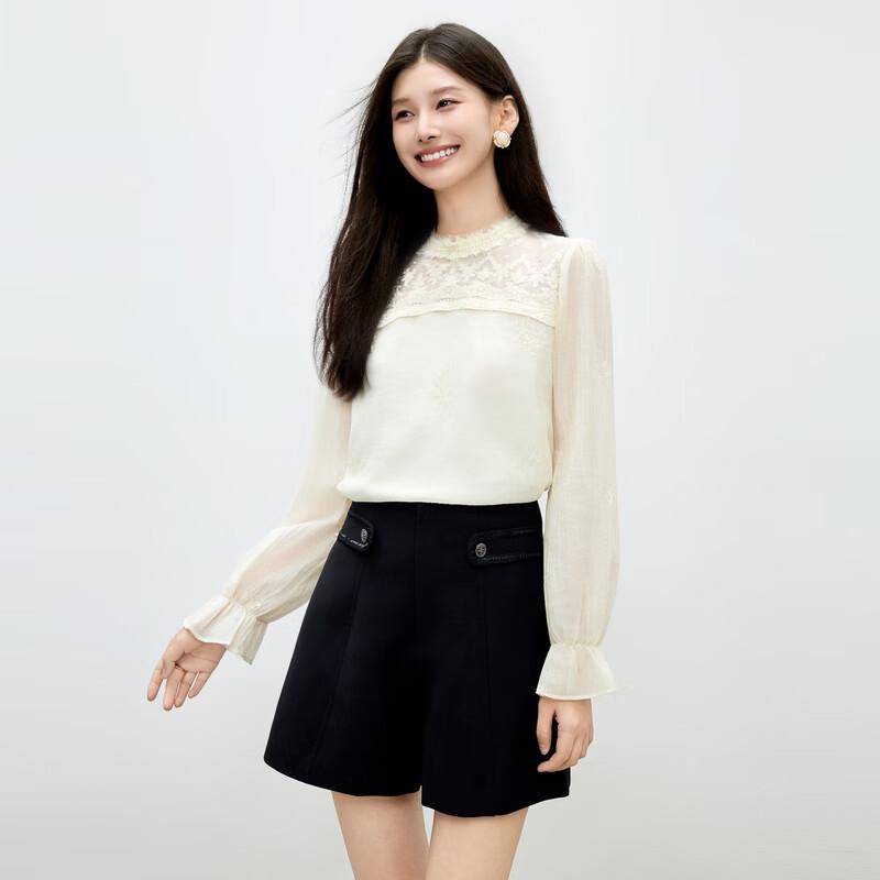 Elegant Stand Collar Lace Blouse