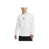 Nike Logo Print Crew Neck Long Sleeve T-Shirt Men Tops Summit-White DR7754-122