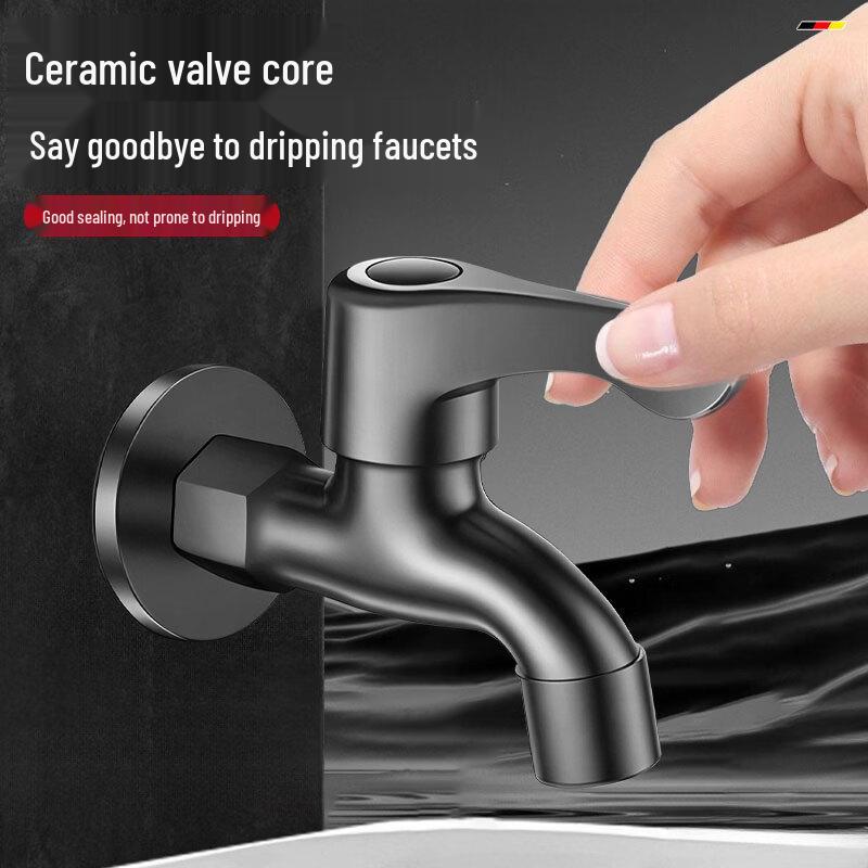 SHIFOO German Fine Brass Wall-Mounted Cold Water Faucet for Balcony Mop Sinks