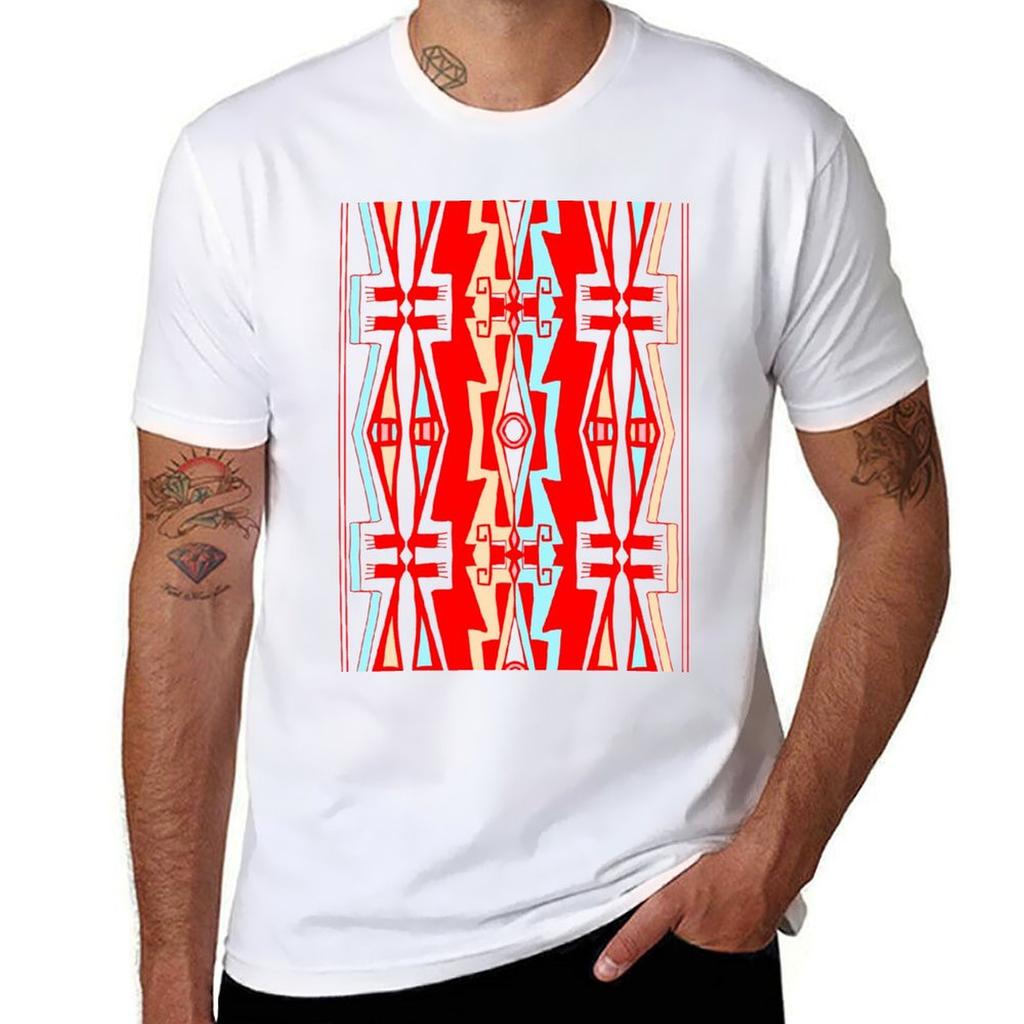 Anishinaabe Red Line Art 1 Tshirt Modern Style Print Tshirt